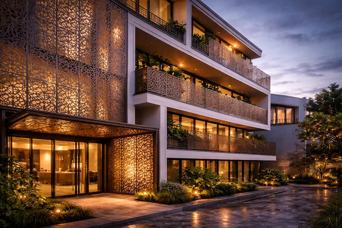 Perforated facade example